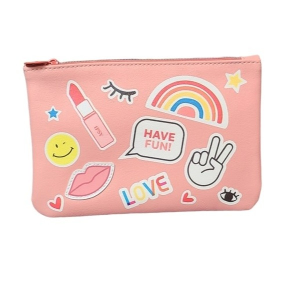 Ipsy Have Fun faux leather makeup bag NWOT